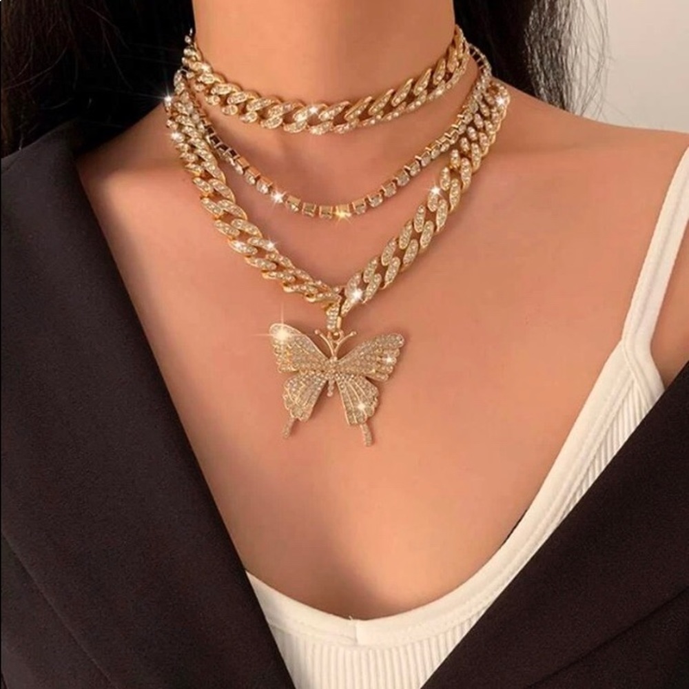 💋 Bling Butterfly Chunky Chains 💋